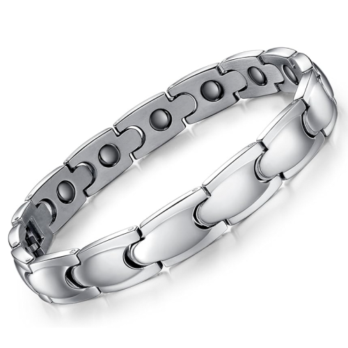 Elegante Pulsera De Magnetoterapia Coleccion Silver Plated
