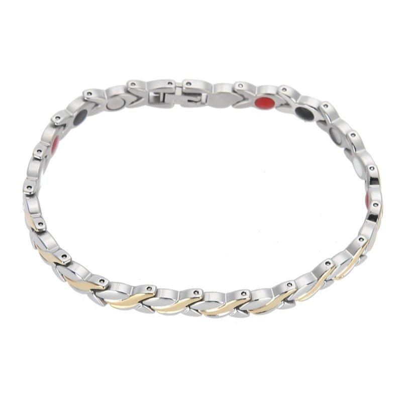 Pulsera De Magnetoterapia  Dos Oros Estilo Tulipán - Imagen 2