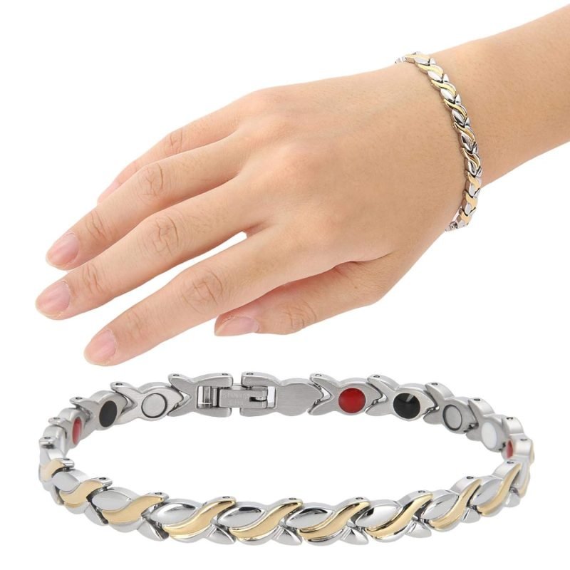 Pulsera De Magnetoterapia  Dos Oros Estilo Tulipán - Imagen 5