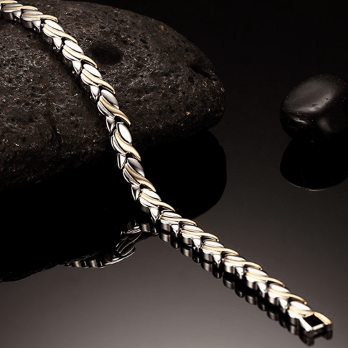 Pulsera De Magnetoterapia  Dos Oros Estilo Tulipán