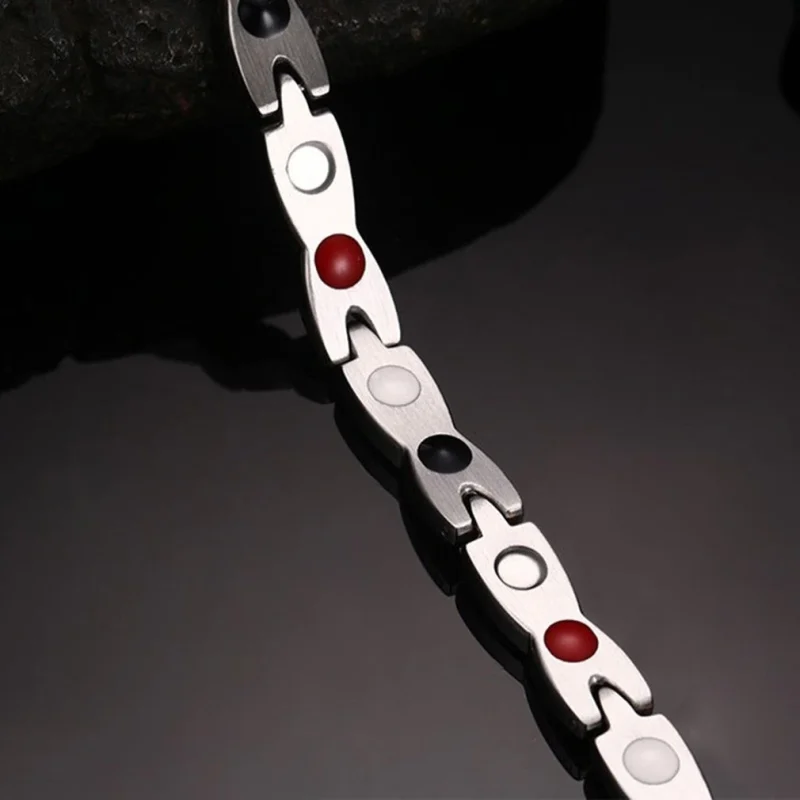 Pulsera De Magnetoterapia Diseño Trenzado Color Dos Oros - Imagen 3