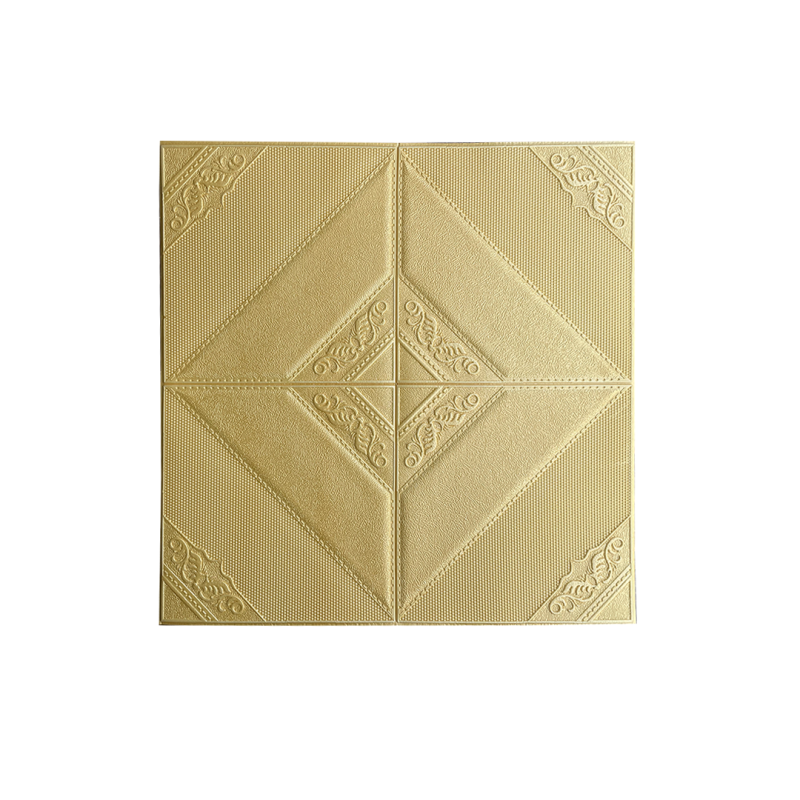 Lamina Autoadhesiva 3D Diseño Nudo Chino Dorado de 70x70cm - Imagen 2