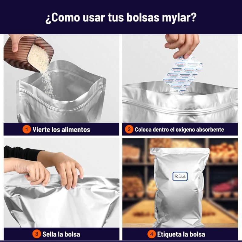 Bolsas Mylar para almacenar alimentos hasta por 10 años - Imagen 5